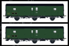 L.S. Models MW102 - H0 - 2-tlg. Set Packwagen DQD2M mit Schlußlicht, SNCF, Ep. III - Set 1